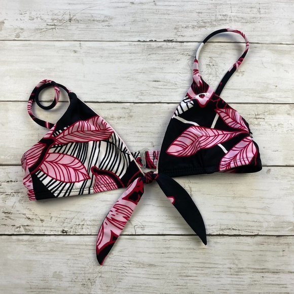 O'Neill Swimsuit Bikini Top X-Small Juniors‎ Black Pink Beach Surf V - Picture 1 of 7